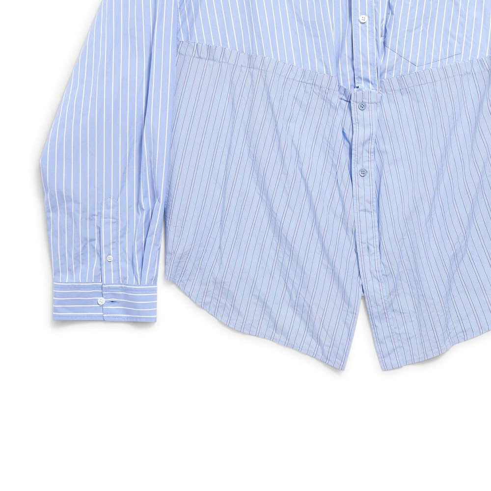 (Women) Balenciaga  Striped Single-Breasted Long Sleeve Shirt Blue 790944TQM163965 圖 5