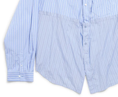 (Women) Balenciaga Striped Single-Breasted Long Sleeve Shirt Blue 790944TQM163965 Purchase (Women) Balenciaga Striped Single-Breasted Long Sleeve Shirt Blue 790944TQM163965