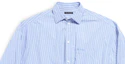 Cheap (Women) Balenciaga Striped Single-Breasted Long Sleeve Shirt Blue 790944TQM163965