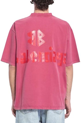 (W) 巴黎世家胶带标志圆领T恤 红色常规版型 764235TSVK15003 Purchase (W) 巴黎世家胶带标志圆领T恤 红色常规版型 764235TSVK15003