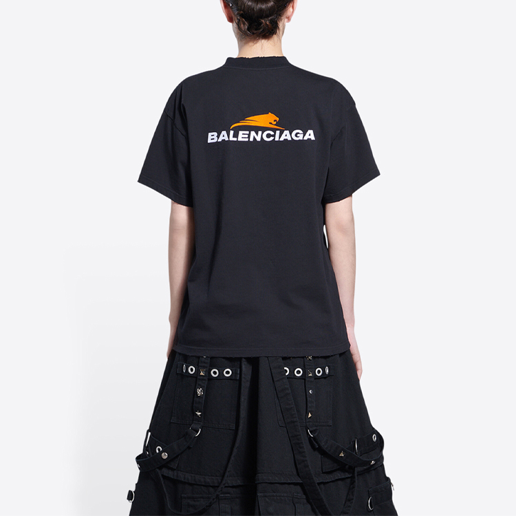 (Women) Balenciaga  Tiger Year Logo Tee Black - SS22 612965TLVI51070 圖 6