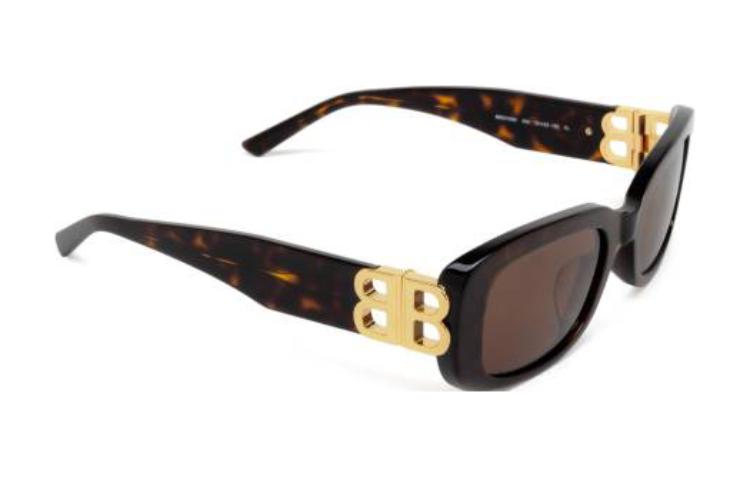 (Women) Balenciaga  Tortoiseshell Irregular Acetate Sunglasses with Side Letter Cutout BB0310SK002