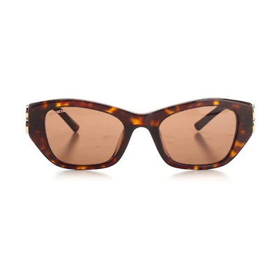 (Women) Balenciaga Tortoiseshell Irregular Acetate Sunglasses with Logo. 751517T00397623