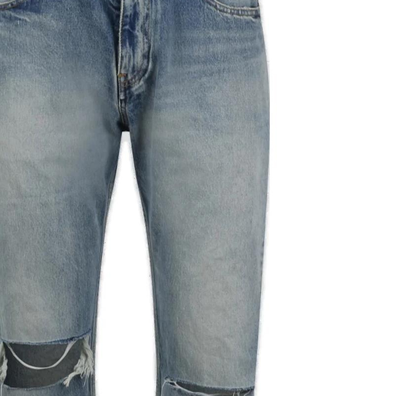 Lookbook (Women) Balenciaga  Washed Distressed Mid-Rise Straight Jeans Blue 745149TDW14-3341
