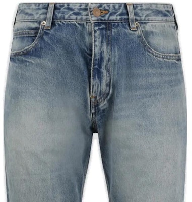 (Women) Balenciaga Washed Distressed Mid-Rise Straight Jeans Blue 745149TDW14-3341 Sizing (Women) Balenciaga Washed Distressed Mid-Rise Straight Jeans Blue 745149TDW14-3341