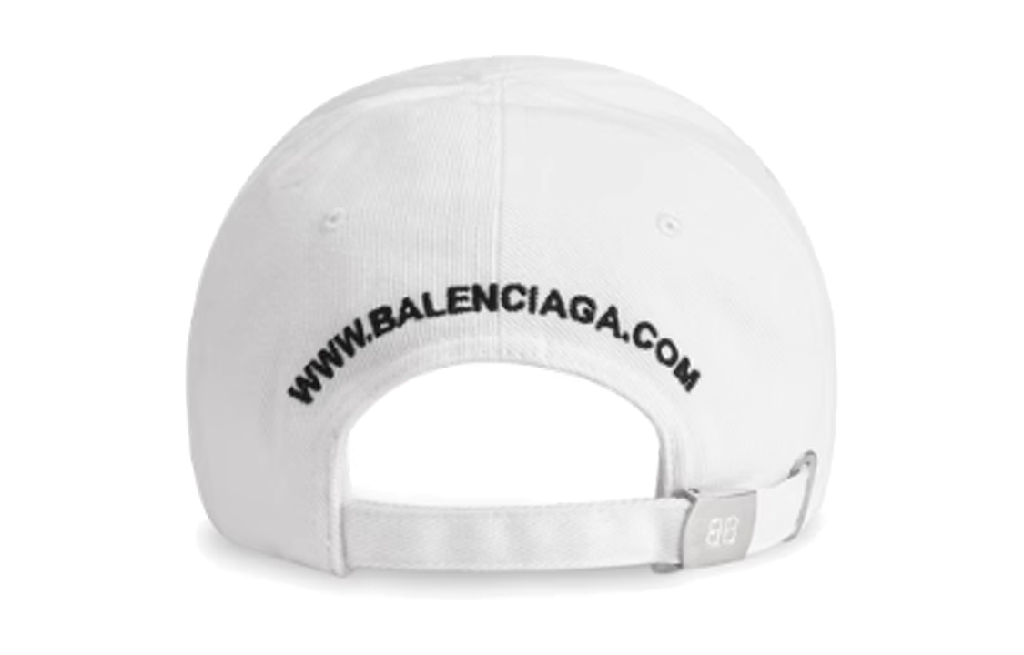 (Women) Balenciaga  White Cotton Baseball Cap with Embroidered Lettering. 656462310B29060 圖 3