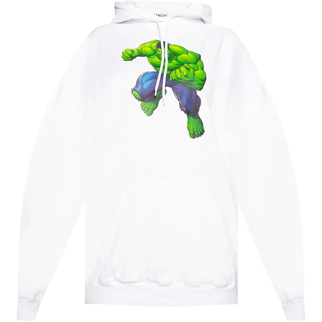 (Women) Balenciaga  White Graphic Print Long-Sleeve Casual Sweatshirt. 578135TLV589000