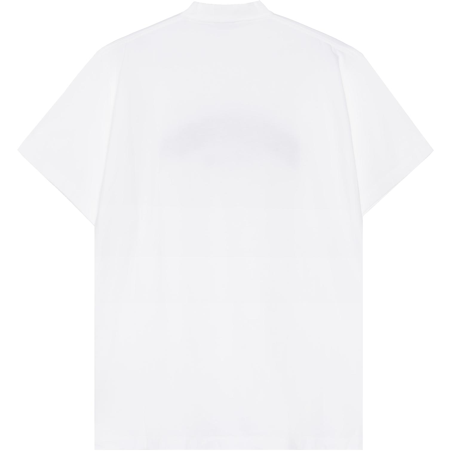 (Women) Balenciaga  White Letter Print Crew Neck Short Sleeve T-Shirt. 739028TPVF99040 圖 3