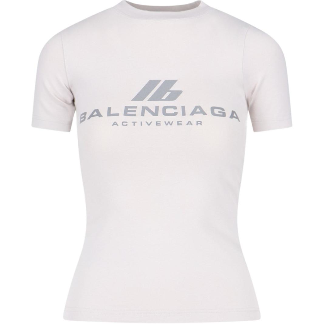 Order (W) Balenciaga Camiseta Blanca Slim Fit con Estampado de Letras. 768075TQVU19016