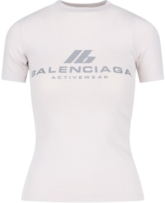 (W) Balenciaga Camiseta Blanca Slim Fit con Estampado de Letras. 768075TQVU19016 Order (W) Balenciaga Camiseta Blanca Slim Fit con Estampado de Letras. 768075TQVU19016