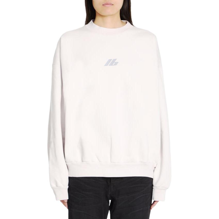 (Women) Balenciaga  White Logo Print Crewneck Long Sleeve Sweatshirt 697869TQVT89016