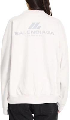 (W) バレンシアガ ホワイト ロゴプリント クルーネック 長袖 スウェットシャツ 697869TQVT89016 Lookbook (W) バレンシアガ ホワイト ロゴプリント クルーネック 長袖 スウェットシャツ 697869TQVT89016