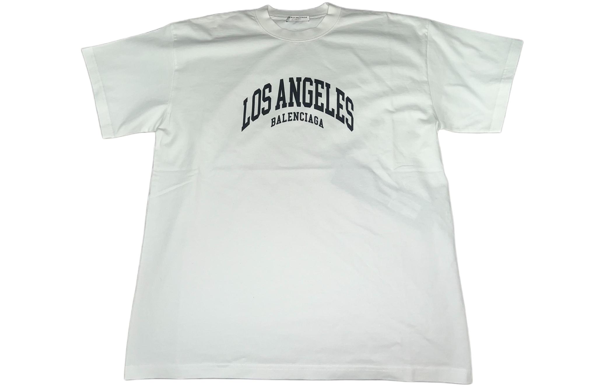 Order (Women) Balenciaga  White Logo Print Crewneck T-Shirt Regular Fit. 612965TLVL59040