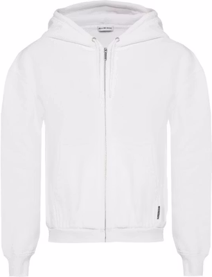 (W) 巴黎世家 白色印花徽标拉链连帽衫 - 常规版型. 556088TDV179000 Order (W) 巴黎世家 白色印花徽标拉链连帽衫 - 常规版型. 556088TDV179000