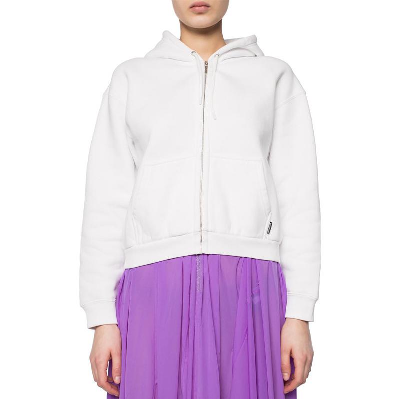 (Women) Balenciaga  White Logo Print Zip-Up Hoodie - Regular Fit. 556088TDV179000 圖 3