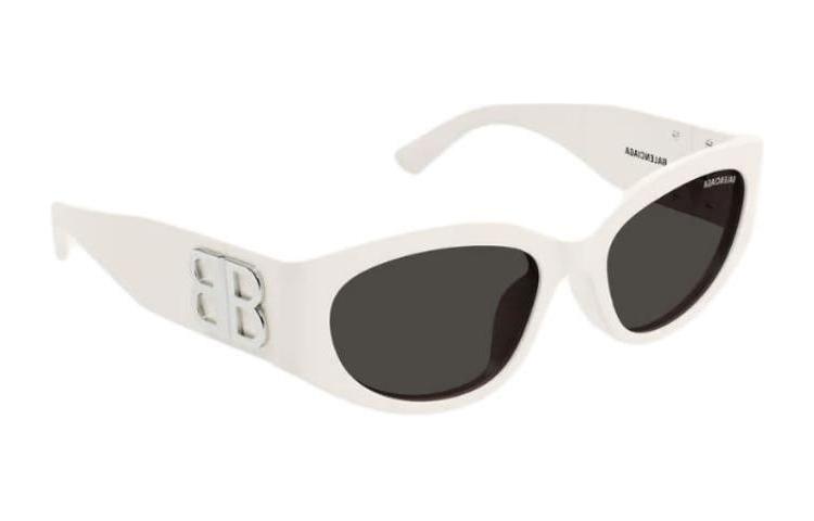 (Women) Balenciaga  White Oval Acetate Sunglasses with Letter B Logo. BB0324SK004 圖 4