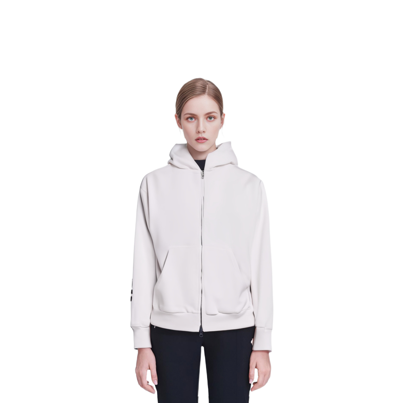 Shop (W) 巴黎世家 白色宽松款印花拉链连帽衫. 767857TQVA4-3307