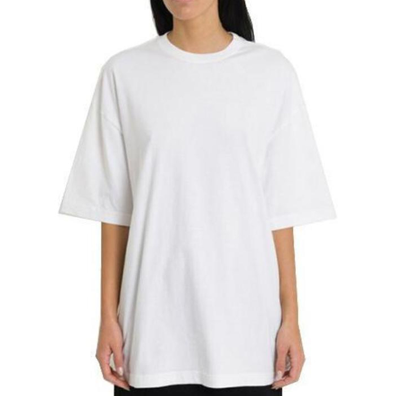 (Women) Balenciaga  White Solid Color Crewneck T-Shirt. 570813-TEV68-9044