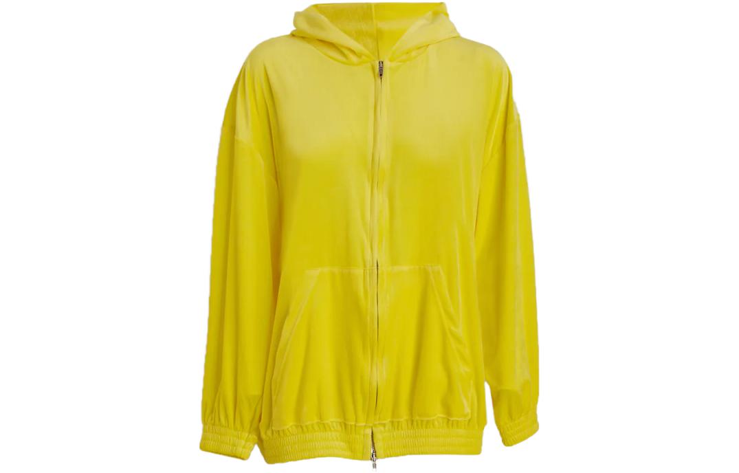 (Women) Balenciaga  Yellow Oversized Hoodie Zip-Up Long Sleeve Jacket. 748096TMO267200