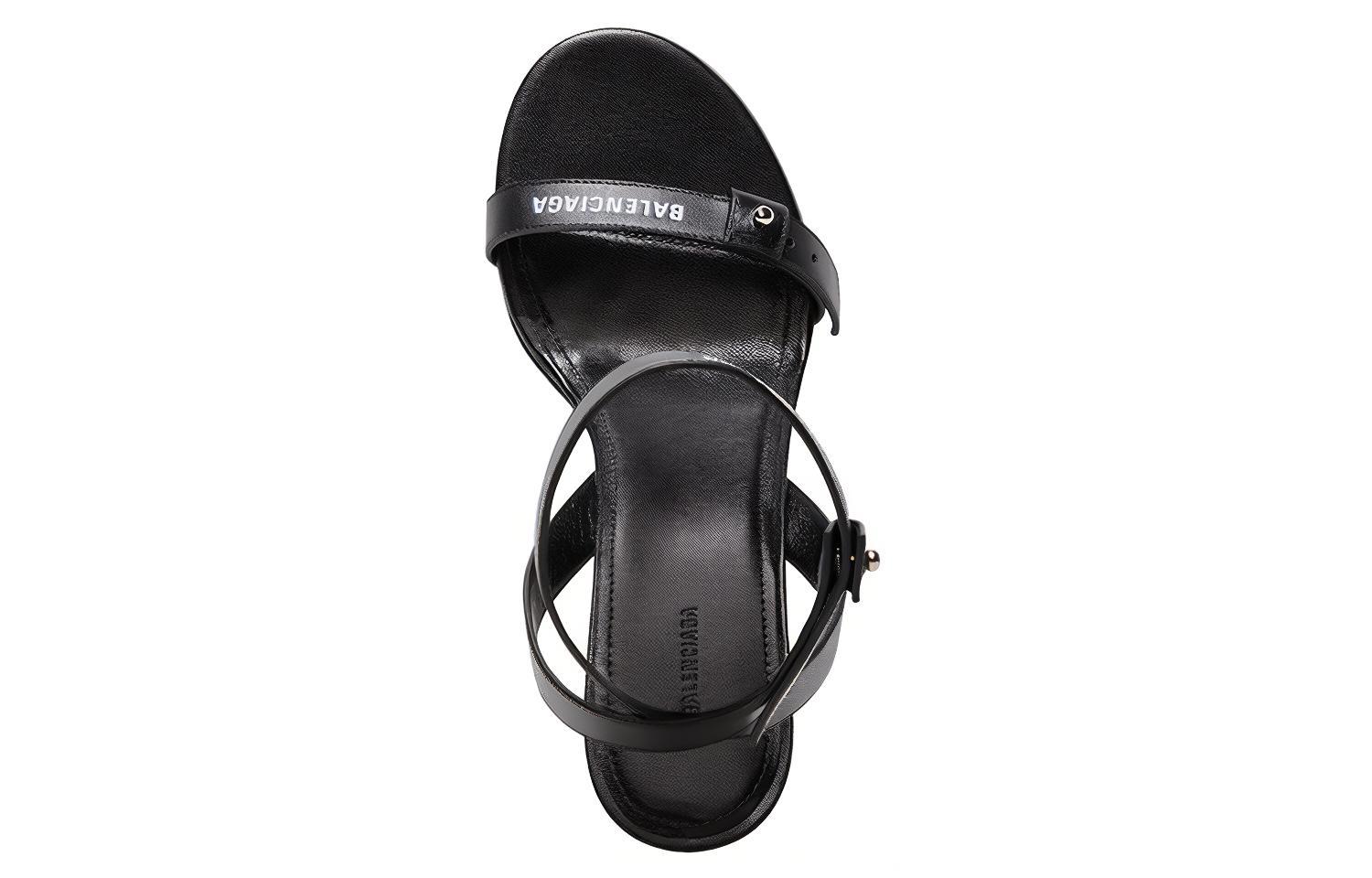 Shop (W) Balenciaga Afterhour Sandaal ''Zwart Leren Gesp'' 694480WBBF31090