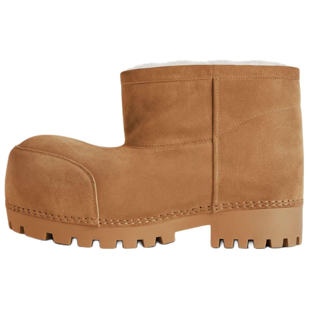 (Women) Balenciaga Alaska Fur Bootie Brown 803771WBFC12200