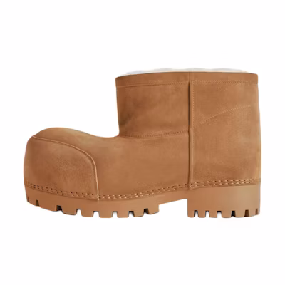 (W) Balenciaga Alaska Fur Bootie Brown