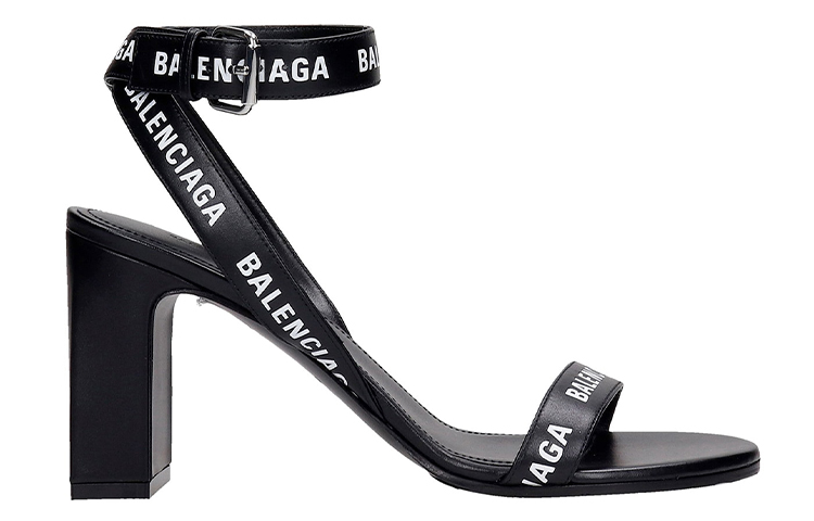 Order (W) Tacchi Sandalo Balenciaga con Logo All Over ''Neri'' 630041WBAE11090