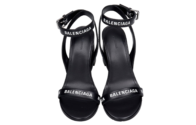 Shop (W) Tacchi Sandalo Balenciaga con Logo All Over ''Neri'' 630041WBAE11090