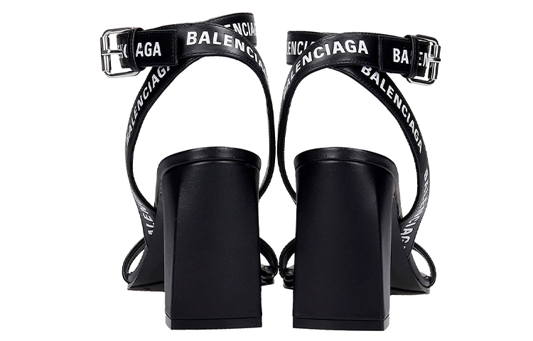 Purchase (W) Tacchi Sandalo Balenciaga con Logo All Over ''Neri'' 630041WBAE11090