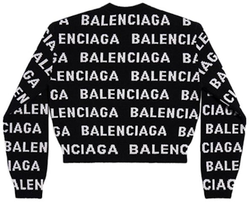 (W) 巴黎世家全版FW23撞色标志针织毛衣黑色标准版型. 761591T16731070 Lookbook (W) 巴黎世家全版FW23撞色标志针织毛衣黑色标准版型. 761591T16731070