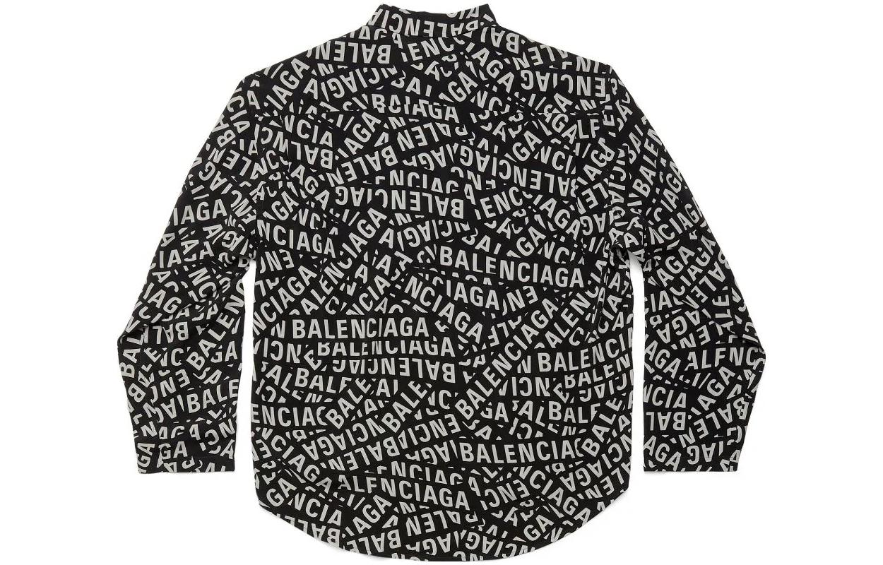 (Women) Balenciaga Allover Logo Button-Up Long Sleeve Shirt Women’s Black 681631TML211269 圖 3