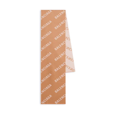 (Women) Balenciaga Allover Logo Wool Scarf Deep Beige. 673133420B80987