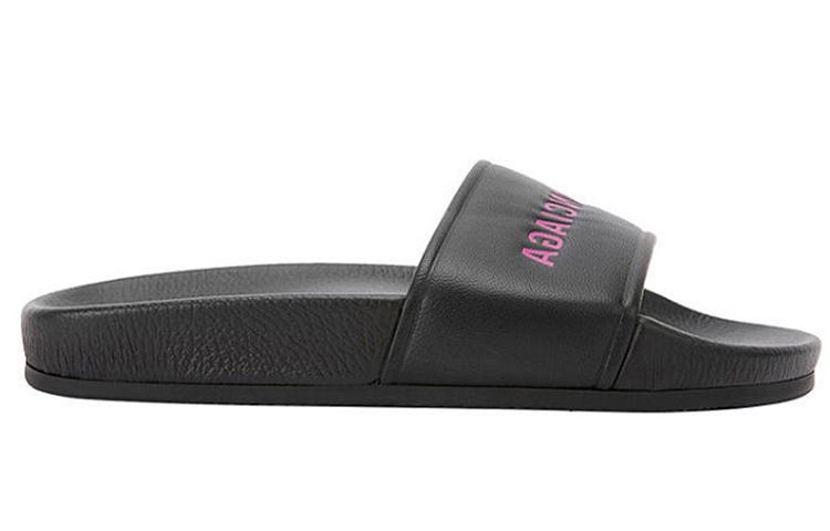 (W) Balenciaga Alphabet Pattern Black Slippers 圖 2