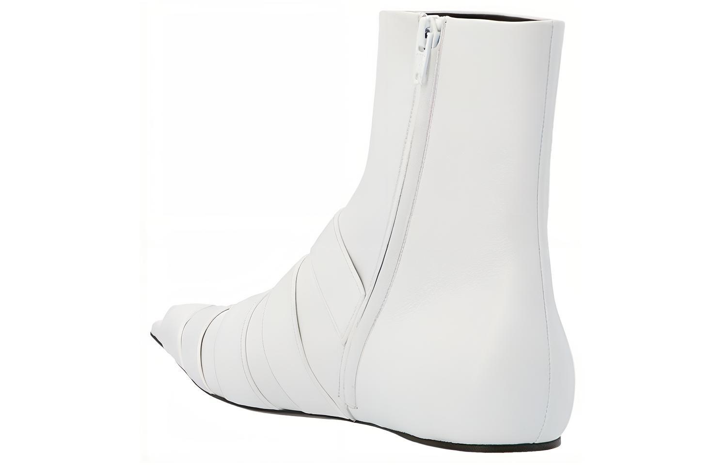 Order (W) Balenciaga Enkellaars ''Wit Leer'' 643140WA8FE9081