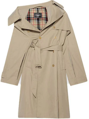 (W) 巴黎世家女士不对称领双排扣宽松风衣米色 663007TKP069501 Buy (W) 巴黎世家女士不对称领双排扣宽松风衣米色 663007TKP069501