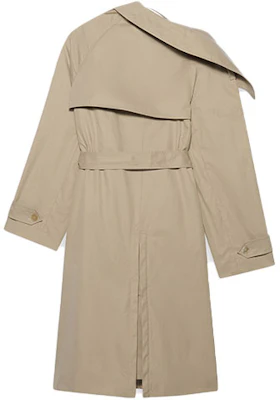 (W) 巴黎世家女士不对称领双排扣宽松风衣米色 663007TKP069501 Lookbook (W) 巴黎世家女士不对称领双排扣宽松风衣米色 663007TKP069501