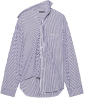 (W) Balenciaga Kemeja Lengan Panjang Asimetris Garis Biru Navy 663034TIM368502 Order (W) Balenciaga Kemeja Lengan Panjang Asimetris Garis Biru Navy 663034TIM368502