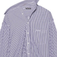 (W) Balenciaga Kemeja Lengan Panjang Asimetris Garis Biru Navy 663034TIM368502 Cheap (W) Balenciaga Kemeja Lengan Panjang Asimetris Garis Biru Navy 663034TIM368502