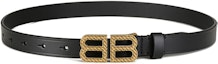 Purchase (Women) Balenciaga B Logo Narrow Vintage Leather Belt Black 2cm. 6735182AA621000