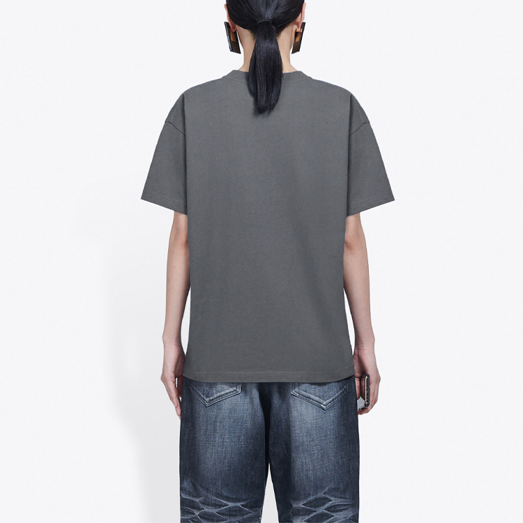 Purchase (Women) Balenciaga Band Portrait Logo Vintage Oversized Tee for Women in Grey 612965TIV471404