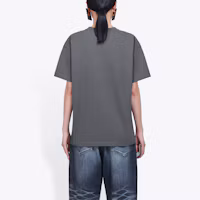 Purchase (W) Balenciaga 女款復古灰色樂團肖像Logo寬鬆T恤 612965TIV471404