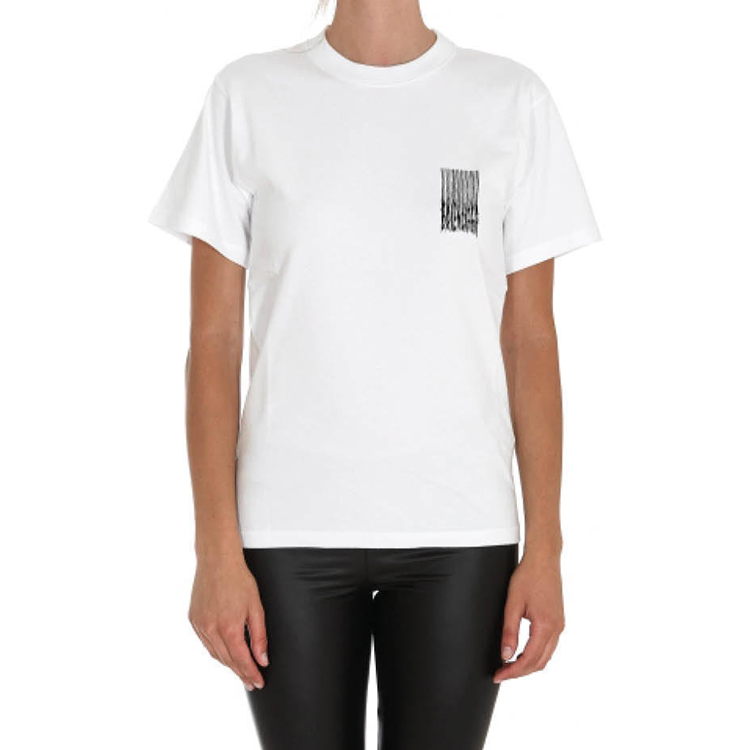 (Women) Balenciaga Barcode Print Ribbed Knit Cotton T-Shirt Women’s White Regular Fit. 661705TKVE59040 圖 4