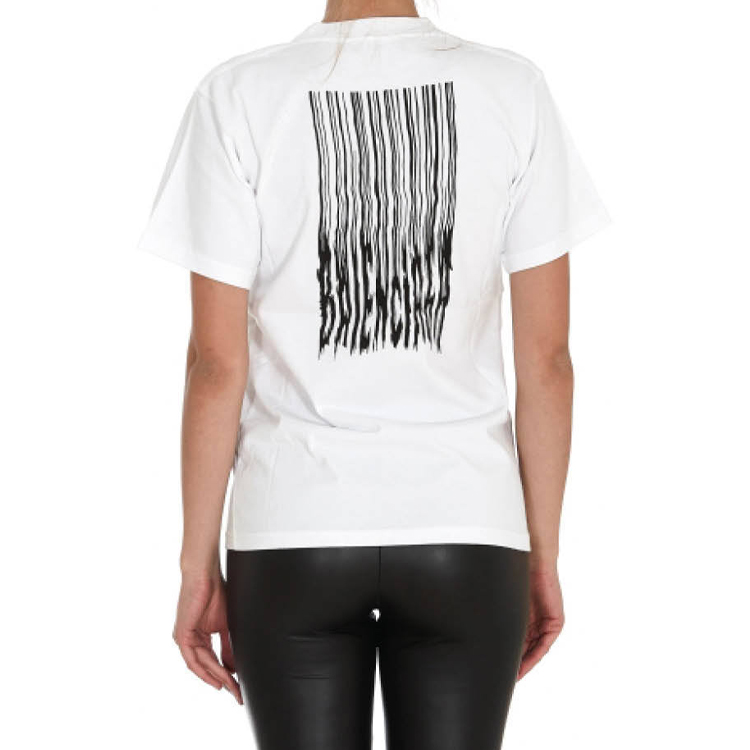(Women) Balenciaga Barcode Print Ribbed Knit Cotton T-Shirt Women’s White Regular Fit. 661705TKVE59040 圖 5