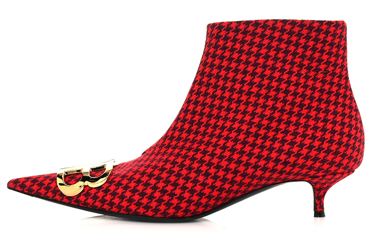 (Women) Balenciaga BB Ankle Boots 'Red Houndstooth' 586663W1SV16478