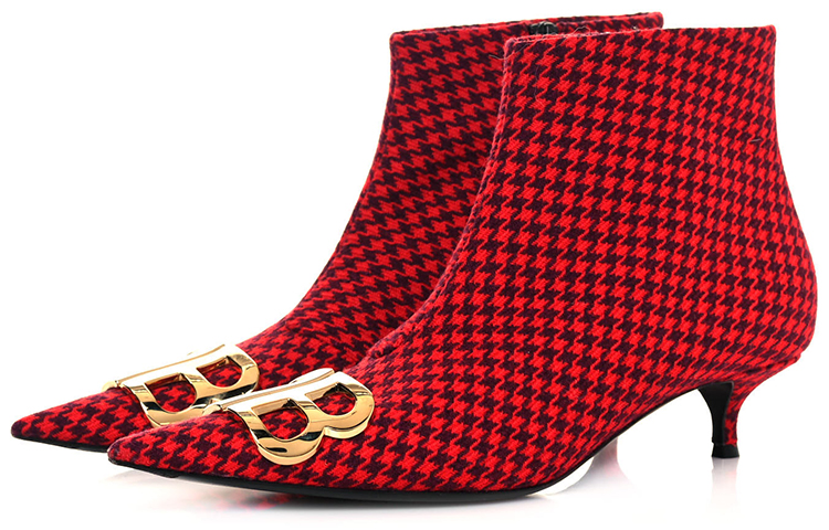 (W) Balenciaga BB Ankle Boots 'Red Houndstooth' 圖 2