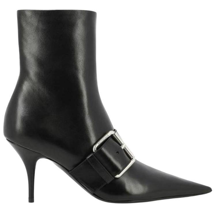 Order Balenciaga巴黎世家 BB 低筒靴 皮革 尖頭 女款 黑色