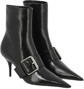 Balenciaga巴黎世家 BB 低筒靴 皮革 尖頭 女款 黑色 Shop Balenciaga巴黎世家 BB 低筒靴 皮革 尖頭 女款 黑色