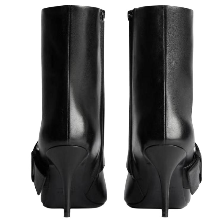 Purchase Balenciaga巴黎世家 BB 低筒靴 皮革 尖頭 女款 黑色