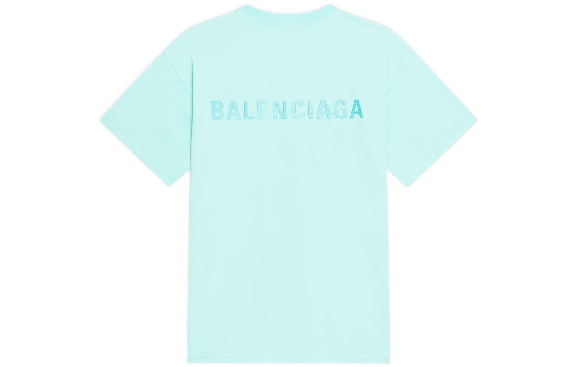 (Women) Balenciaga BB Icon Embroidered Logo Tee -  Light Green Loose Fit T-Shirt. 612965TLVB93062 圖 3