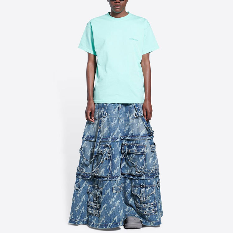 (Women) Balenciaga BB Icon Embroidered Logo Tee -  Light Green Loose Fit T-Shirt. 612965TLVB93062 圖 7